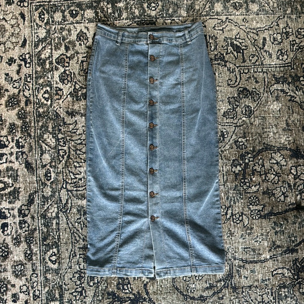 Denim Midi Skirt